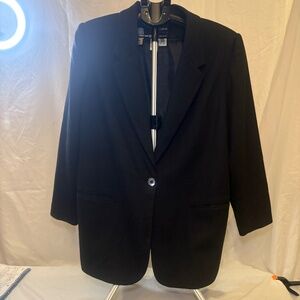 Sag Harbor Woman 18W 100% New Wool Blazer Jacket Sport Coat Black Warm Vintage